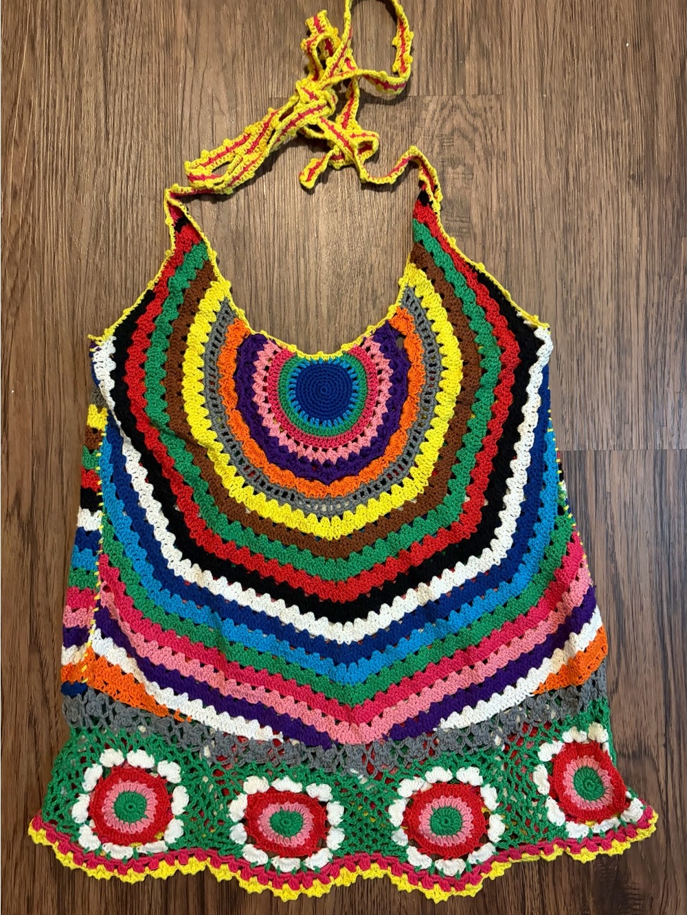 Twenty One Multicolor Crochet Halter Top - Boho, Festival, Rainbow